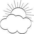 Simple weather icon of cloud with sun